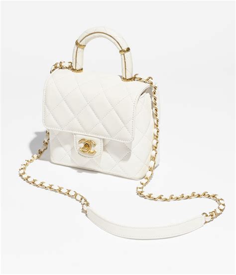 chanel flap bag white embroidered strass